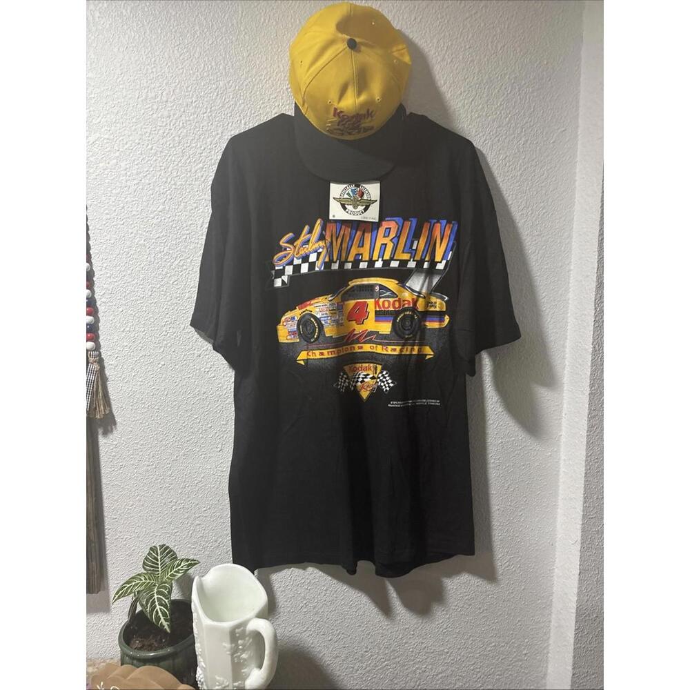 VTG Sterling Marlin Kodak Racing T-shirt OG OLD STOCK W TAGS + Matching Hat
